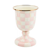 Emerald Check Pedestal Vase