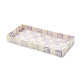 Violet Check Capiz Vanity Tray
