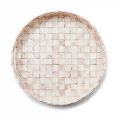 Courtly Check Capiz Round Tray