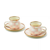 Sterling Check Espresso Cup & Saucer Set