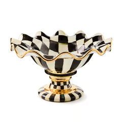 Mocha Check Ceramic Compote