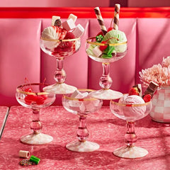 Rosy Check Coupe Glass