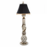 Mocha Check Ceramic Floor Lamp