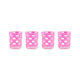 Pink Check Acrylic Tumblers, Set of 4