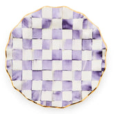 Violet Check Ceramic Fluted Dinner Plate