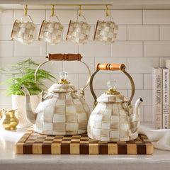 Mocha Check 2 Quart Tea Kettle