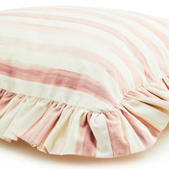 Mocha Check Throw Pillow with Ruffle