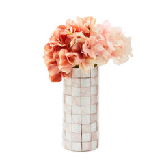 Violet Check Capiz Small Vase
