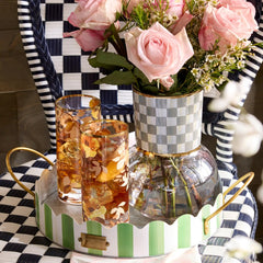 Violet Stripe Serving Trays, Set of 2