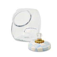 Cookie Jar with Royal Check Lid