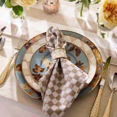 Courtly Check Napkin Rings, Set of 4