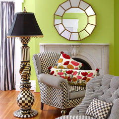 Mocha Check Ceramic Floor Lamp