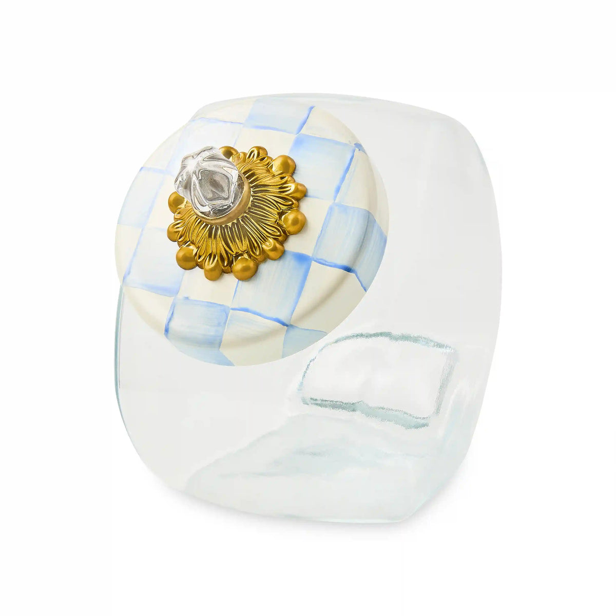 Sweets Jar with Violet Check Lid