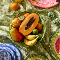 Green Marble Check Melamine Serving Bowl