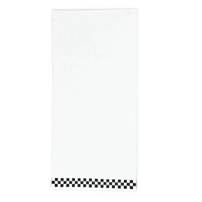 Bath Towel with Black Check Border