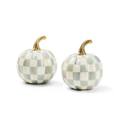 Classic Sterling Check Mini Pumpkin Set of 2
