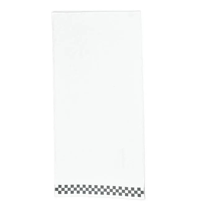 Bath Towel with Grey Check Border
