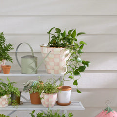 Mocha Check Extra Large Garden Pot