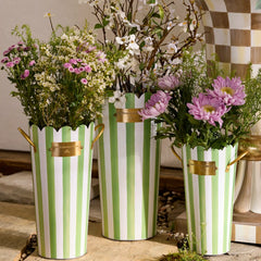 Courtly Stripe Flower Buckets, Set of 3