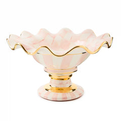 Rosy Check Ceramic Compote
