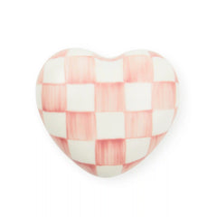 Violet Check Heart Knob