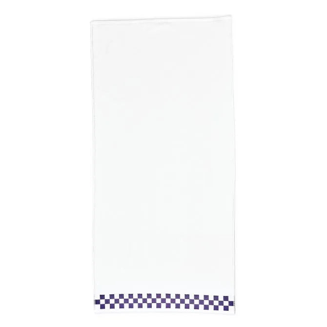 Bath Towel with Violet Check Border