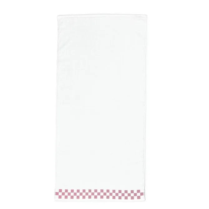 Bath Towel with Rose Check Border