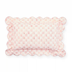 Courtly Check Reversible Scalloped Lumbar Throw Pillow