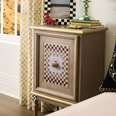 Mocha Check 84" Grommet Curtain Panel