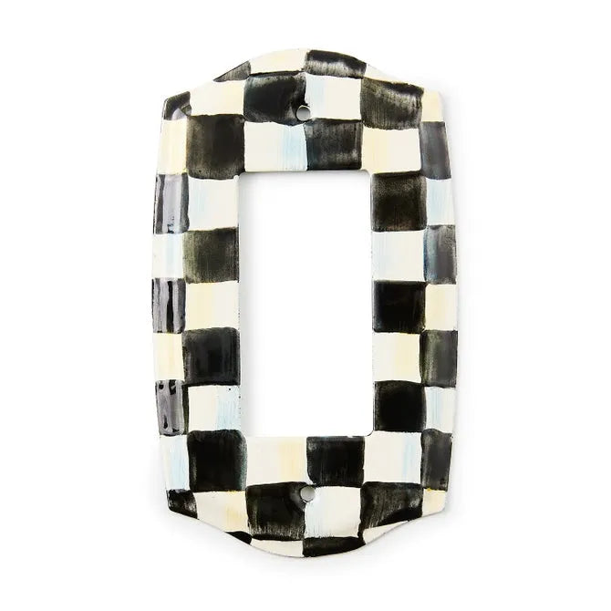 Courtly Check Single Rocker Switch Plate