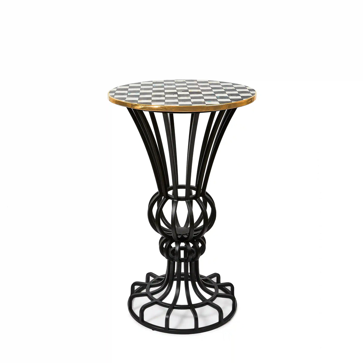 Courtly Check Pedestal Accent Table