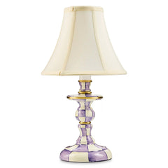 Mocha Check Candlestick Lamp
