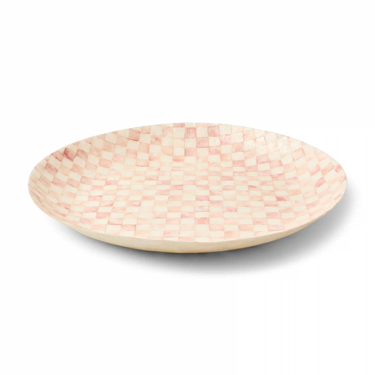 Violet Check Decorative Capiz Bowl
