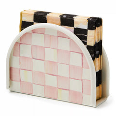 Mocha Check Napkin Holder