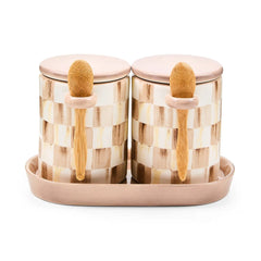 Mocha Check Farmhouse Canister