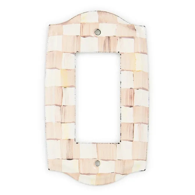 Mocha Check Single Rocker Switch Plate