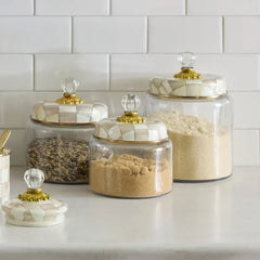 Mocha Check Large Kitchen Canister