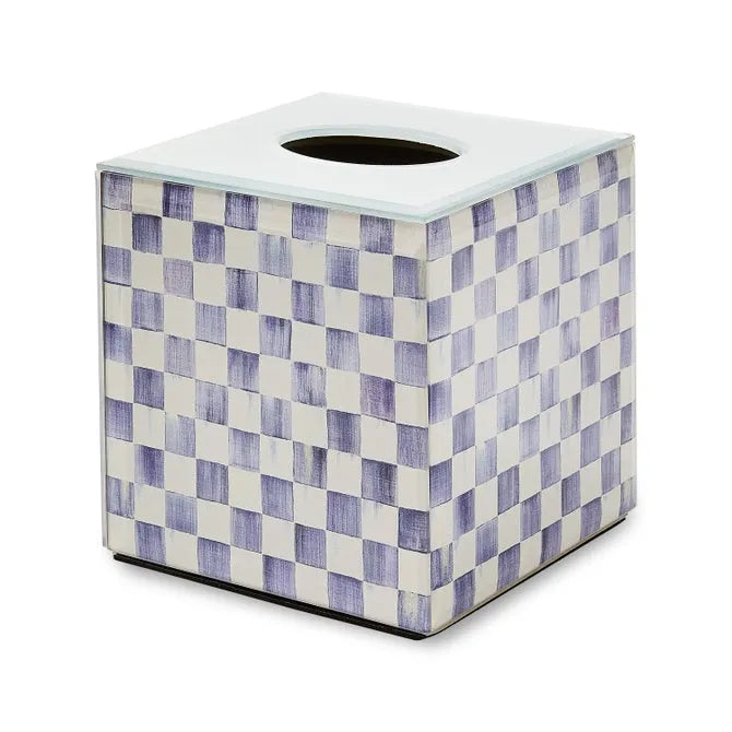 Violet Check Glass Boutique Tissue Cover