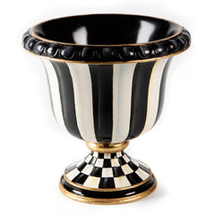 Violet Check Tabletop Pedestal Urn