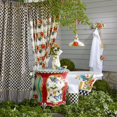 Rosy Check Shower Curtain