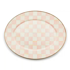 Mocha Check Medium Oval Platter