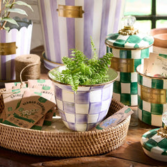 Emerald Check Large Flower Pot