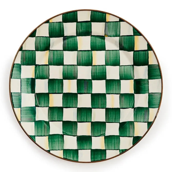 Emerald Check Charger/Plate