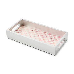 Rosy Check Glass Vanity Tray
