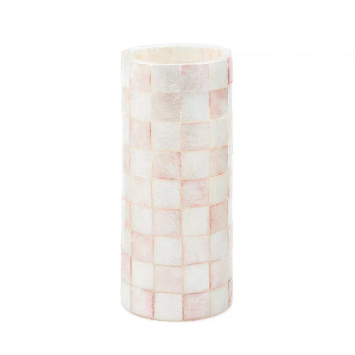 Violet Check Capiz Small Vase