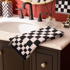 Black Check Hand Towel