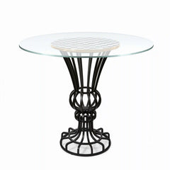 Rosy Check Pedestal Accent Table