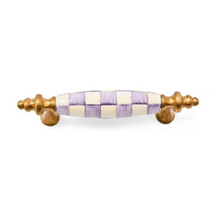 Mocha Check Brass Drawer Pull