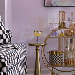 Violet Check Coupe Glass