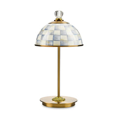 Courtly Check LED Rechargeable Dome Table Lamp